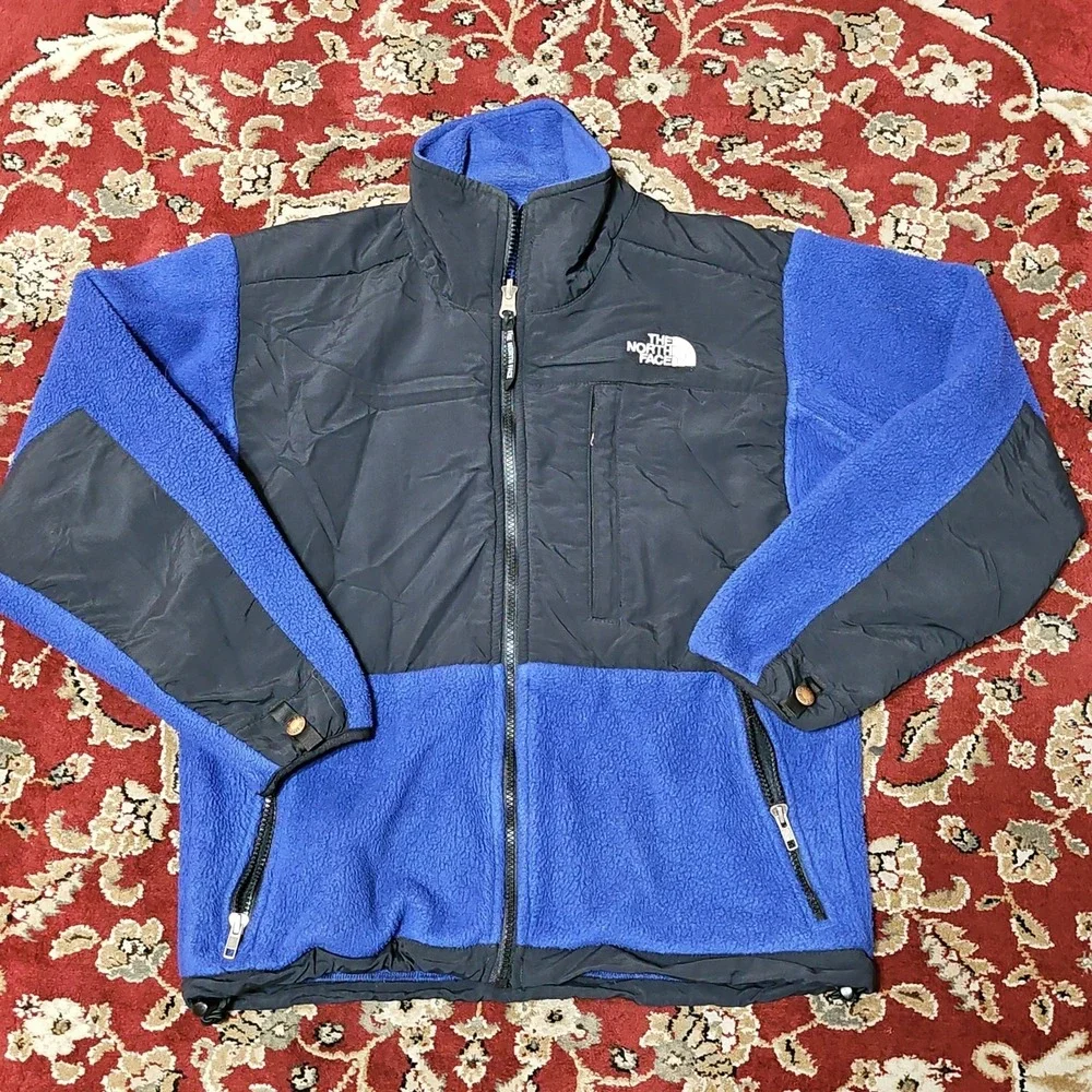 The North Face Denali Men's Jacket Blue/Black Fleece Size Small Full Zip